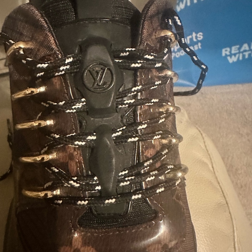 Louis Vuitton Brown Metallic Sneakers with Chunky Sole - Picture 3 of 3